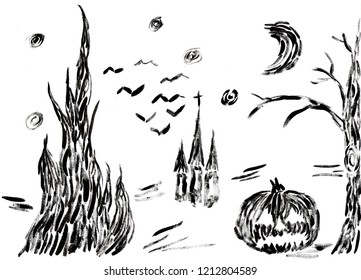 Halloween Impressionism van Gogh