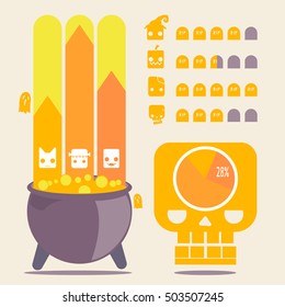 Halloween Info graphic elements with icons,