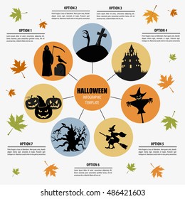 Halloween infographic template. Flat icons. Vector illustration