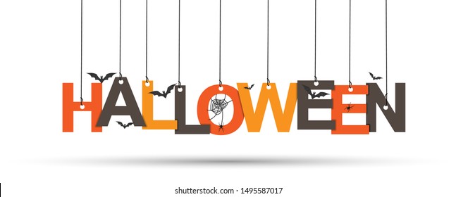 Halloween. The inscription of colored letters for the feast of all saints.
