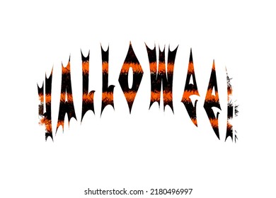 Halloween inscription yellow and black color.