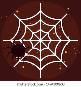 halloween insect in spider web
