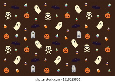 Halloween inspired festive background patters celebrating the worldwide October holiday ideal for any type promotional material or product wrapping - vector