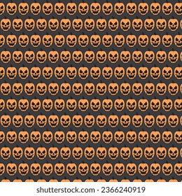 Halloween inspired vector pattern. Gray and orange color. A spooky pattern perfect for Halloween.