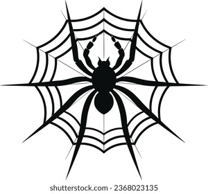 Ilustración del vector web de araña intrincada de Halloween
