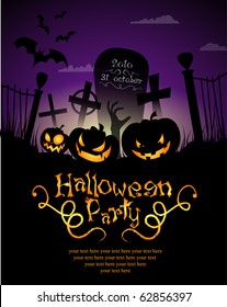 halloween invitation or background