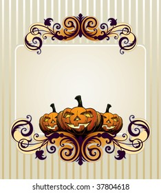 halloween invitation or background with pumpkin