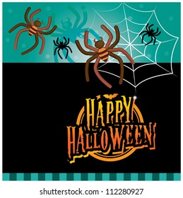 Halloween invitation card layout series (evil spiders)