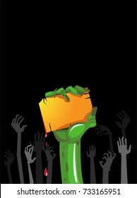 Halloween invitation card or poster of a zombies party