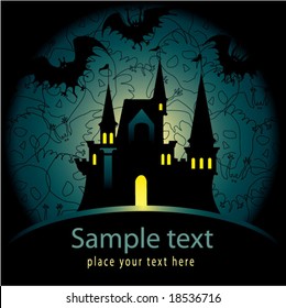 Halloween invitation with castle