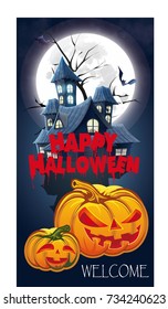 Halloween invitation flyer for a party. Vector illustration