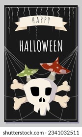 Halloween invitation or greeting сard. Vector illustration.