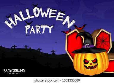 halloween invitation party background template