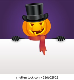 Halloween invitation with pumpkin