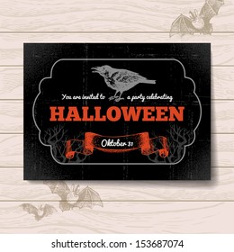 Halloween invitation. Vintage hand drawn illustration