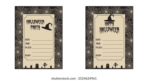 Halloween invitations. Halloween party. Celebration. Illustration