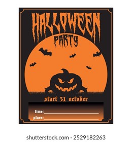 Halloween invitations. Halloween party. Celebration. Illustration