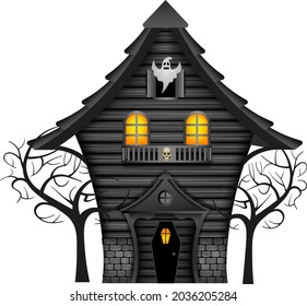 halloween isolated haunted house vector
