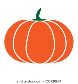 Halloween isolated pumpkin in vector. Autumn dall thanksgiving food for vegetarian. Natural seasonal plant from farm or garden. White light and orange.