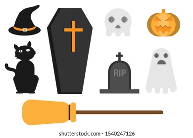 Halloween item illustrator flat design