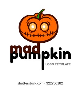 halloween Jack Lantern Pumpkins isolated on white. Vector Illustration
