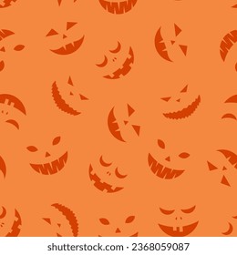 Halloween Jack O’ Lantern seamless pattern.Funny vector Halloween pumpkins. Illustration for background, cards, web design, posters, banners, textile prints, and wrapping paper. 