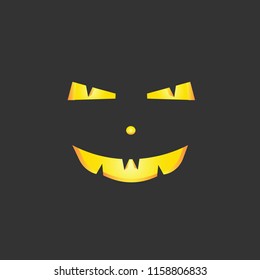 Halloween Jack O Lantern Evil Laughing Face In The Dark Background