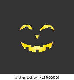 Halloween Jack O Lantern Evil Annoying Smile Face In The Dark Background