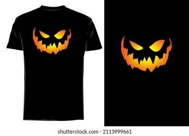Halloween jack o' lantern face t shirt mockup retro vintage