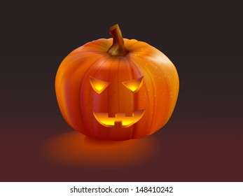 Halloween jack o lantern  pumpkin at night. Mesh used.