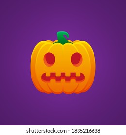 Halloween Jack O Lantern Pumpkin Expression Grimacing Emoticon Vector Design