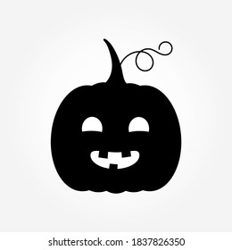 Halloween Jack O Lantern pumpkin black icon. Vector illustration.