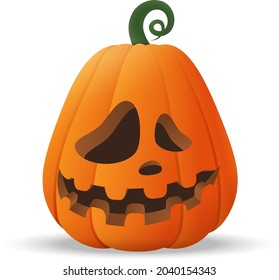 Halloween Jack O Lantern pumpkin with funny face expression - isolated on transparent background
