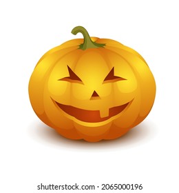 Halloween jack o lantern. Pumpkin isolated on white