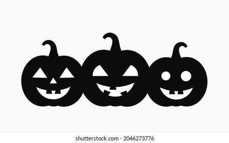 Calabazas de Halloween Jack O Lantern. Ilustración vectorial.