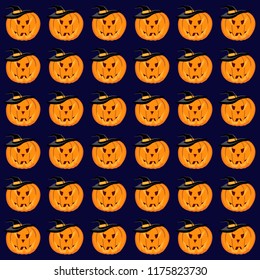 Halloween Jack O' Pumpkin pattern vector.
