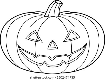 Halloween Jack-o'-Lantern Coloring Page for Kids and Adults