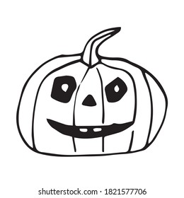 Halloween Jack-o'-lantern. Doodle creepy pumpkins . Vector illustration