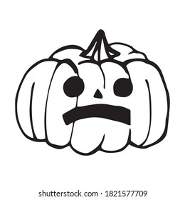 Halloween Jack-o'-lantern. Doodle creepy pumpkins . Vector illustration