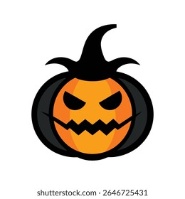 Halloween Jack-o'-Lantern – Evil Pumpkin Face with Angry Eyes and Jagged Smile