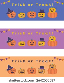 Halloween jack-o-lantern illustration banner background