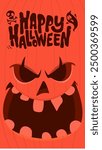 Halloween  jack-o-lantern monster character design with carved emotion isolated .