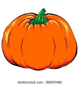 Halloween Jack-o-lantern orange pumpkin vegetable isolated vector