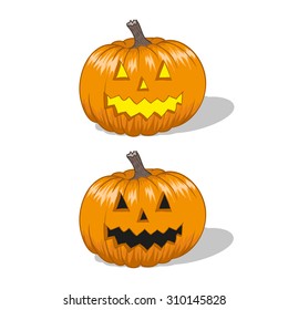 Halloween jack-o-lantern, pumpkin - isolated illustration