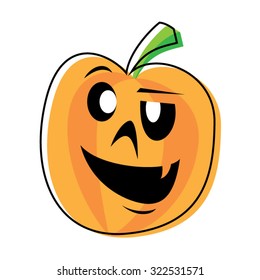 Halloween jack-o-lantern, pumpkin - isolated illustration