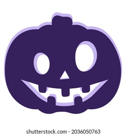 Halloween Jack-o-lantern pumpkin with smile emotions. Traditional Halloween symbol and decorative element. Vector cartoon isolated illustration.