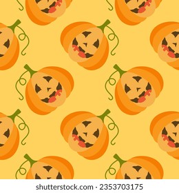 Halloween Jack-o-lantern seamless pattern. halloween pumpkin seamless pattern vector illustration