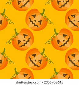 Halloween Jack-o-lantern seamless pattern. halloween pumpkin seamless pattern vector illustration