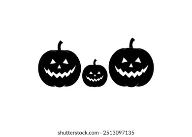 halloween jack-o--lantern silhouette vector illustration