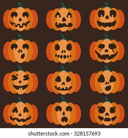 Halloween Jack-o-Lantern Vector Set